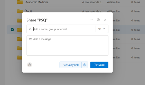 Sharing selected folder on OneDrive