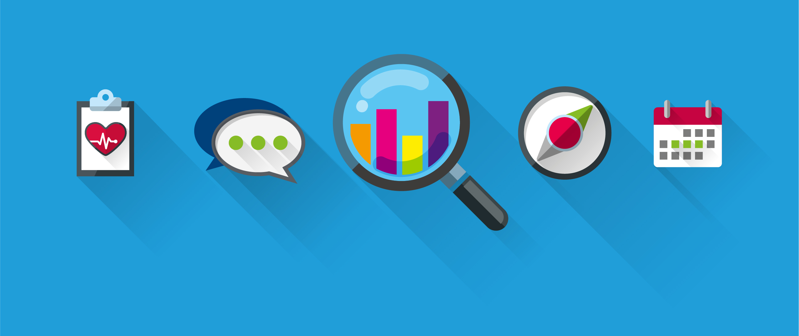 icon of a magnifying glass and bar chart